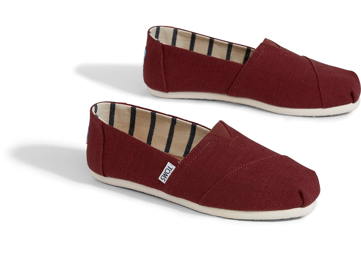 Toms Women s Heritage Canvas Classics Black Cherry Foot Paths Shoes