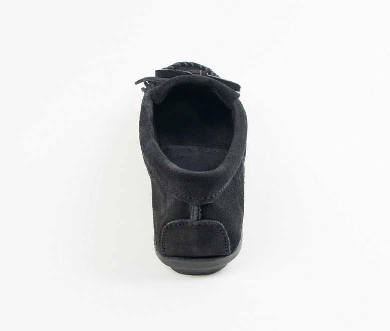 Minnetonka Mocassini Donna Battistrada - Pelle Resistente All'Acqua, Nero, 40.5 EU
